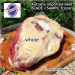 Beef BLADE Australia frozen daging sapi sampil CUBED-DADU RENDANG / CURRY BITE-SIZE 2cm 5/8" (price/pack 600g +/-50pcs) any brand in stock; GBP, WMPG, RALPHS or AMH